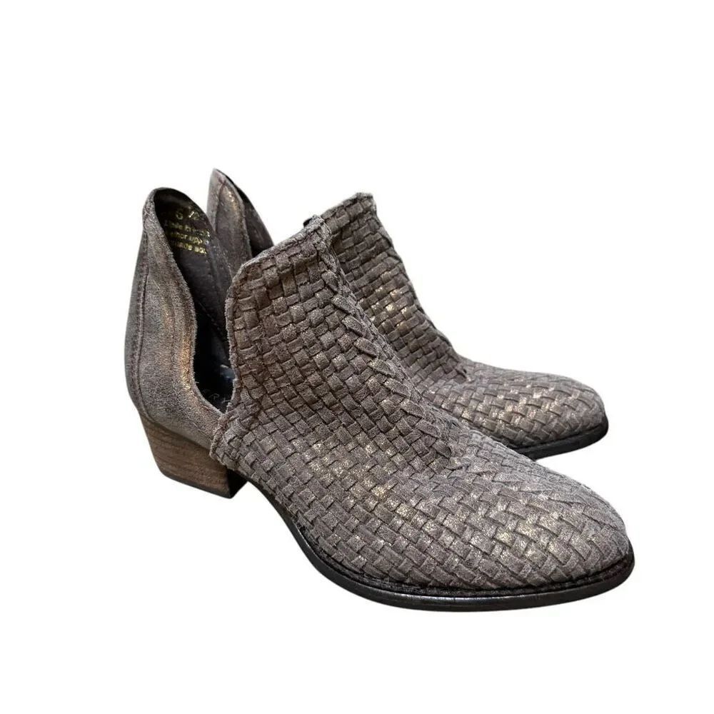 Very Volatile Veracruz Handwoven Leather Cut Out Pointed Ankle Booties size 6.5